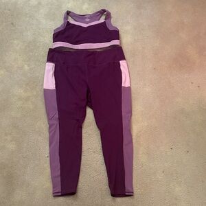 Torrid Purple Colorblock Active Leggings & Sports Bra Set
